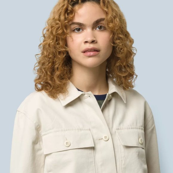 💖MEGA SALE💖Vans Clark Jacket Cotton Marshmallow Woven Logo Women's VN0A5AR6FS8 - Picture 3 of 8